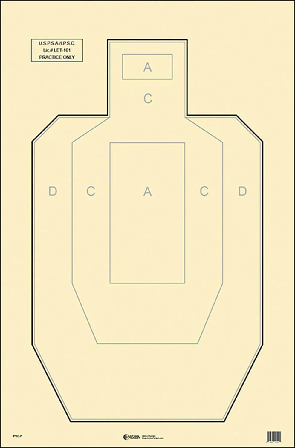 Action Target IPSCP100 Military IPSC/USPSA IPSC Paper Hanging 23" x 35" Black/White 100 Per Box