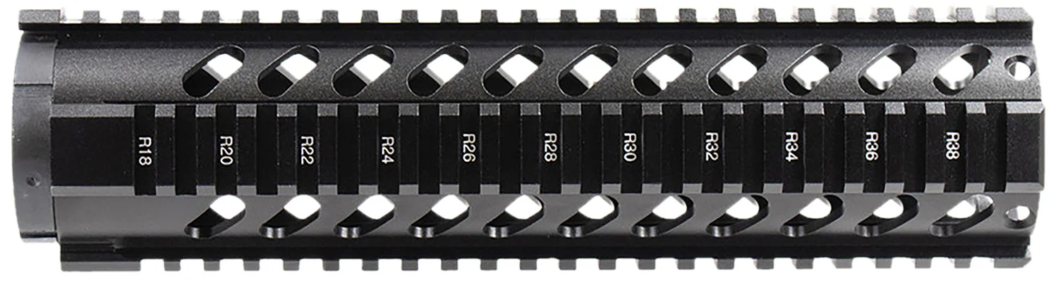 Aim Sports MT061 AR Handguard  10" Mid-Length Style Made of Aluminum with Black Anodized Finish & Quad Rail