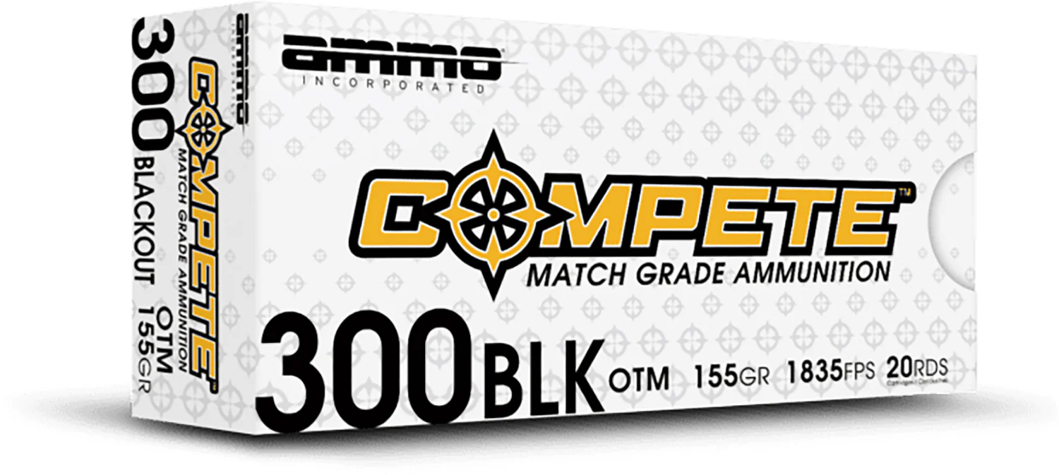 Ammo Inc  Compete  300Blackout 155gr Open Tip Match 20 Per Box/10 Case