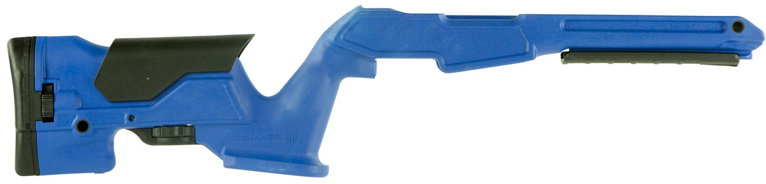 Archangel AAP1022BB Precision Stock  Bullseye Blue Synthetic Fixed with Adjustable Cheek Riser for Ruger 10/22 Ambidextrous Hand