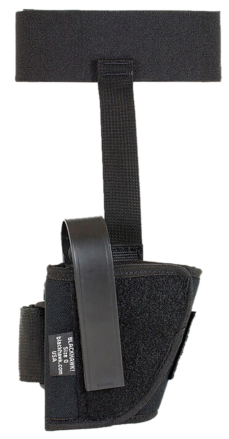 Blackhawk 40AH12BKR Ankle  Size 12 Black Cordura Velcro Compatible w/Glock 26/27/33  Right Hand