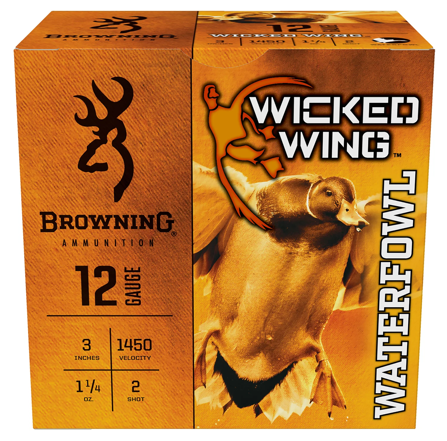 Browning Ammo B193421232 Wicked Wing  12Gauge 3" 1 1/4oz 2Shot 25 Per Box/10 Case