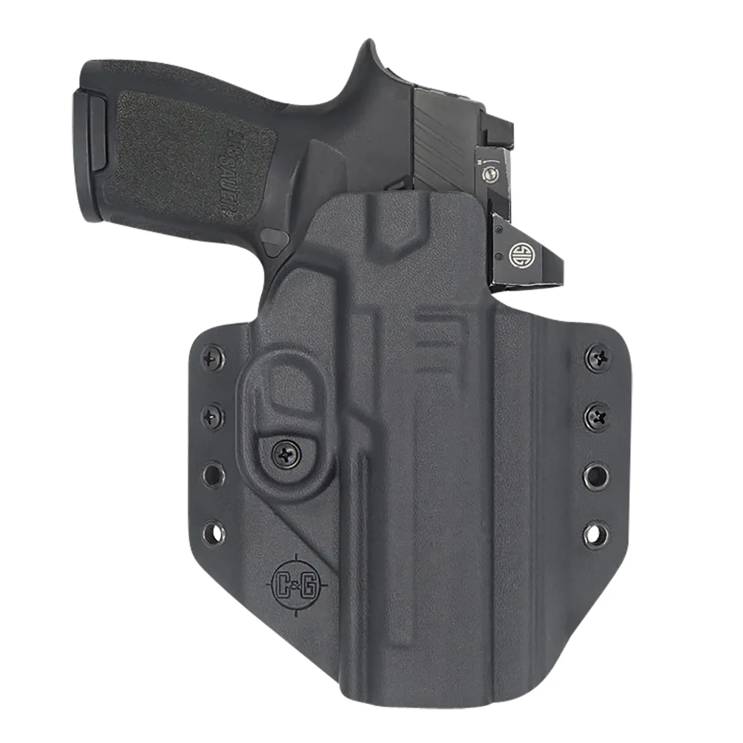 C&G Holsters 0280100 Covert OWB Black Kydex Belt Loop Fits Sig P320 M17/X5 Right Hand
