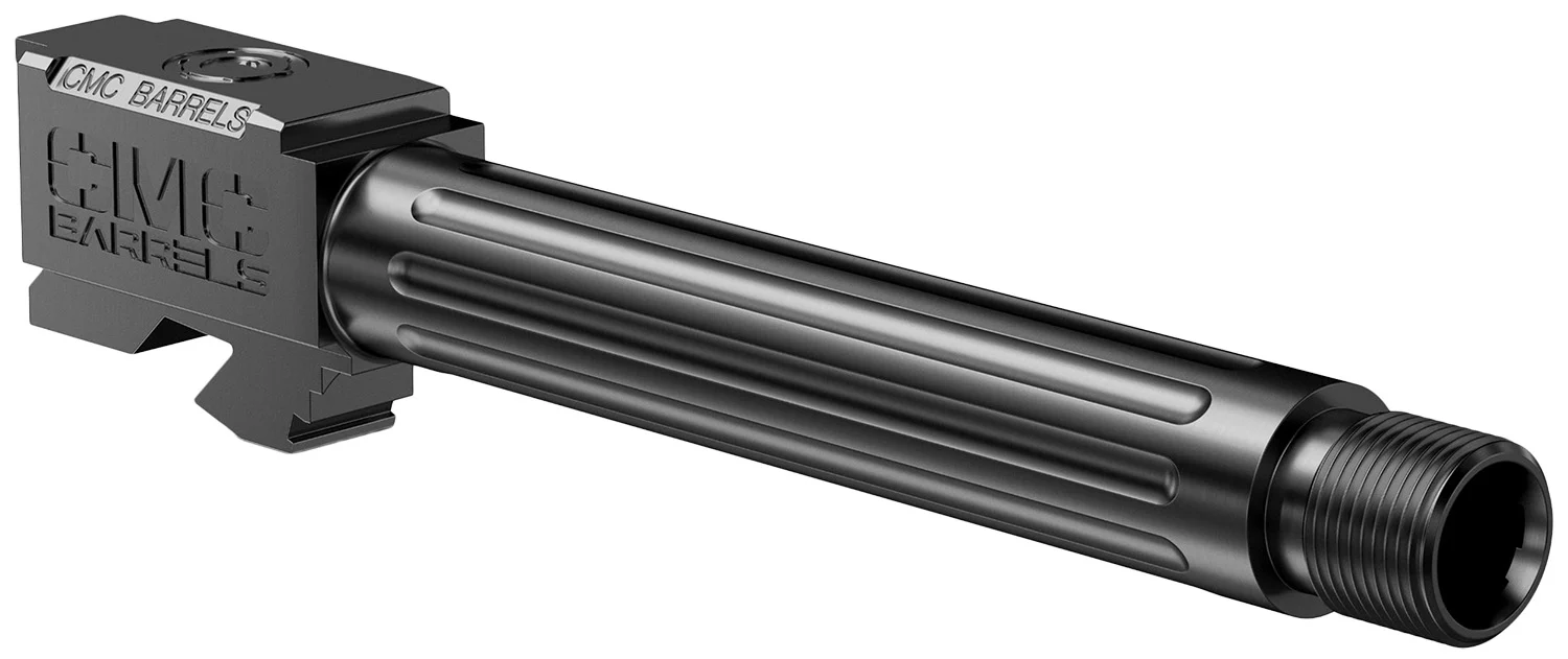 CMC Triggers 75511 Match Precision  9mm Luger 4.48" Fluted/Match Grade/Threaded Black DLC Stainless Steel, Compatible w/Glock 17 Gen3-4