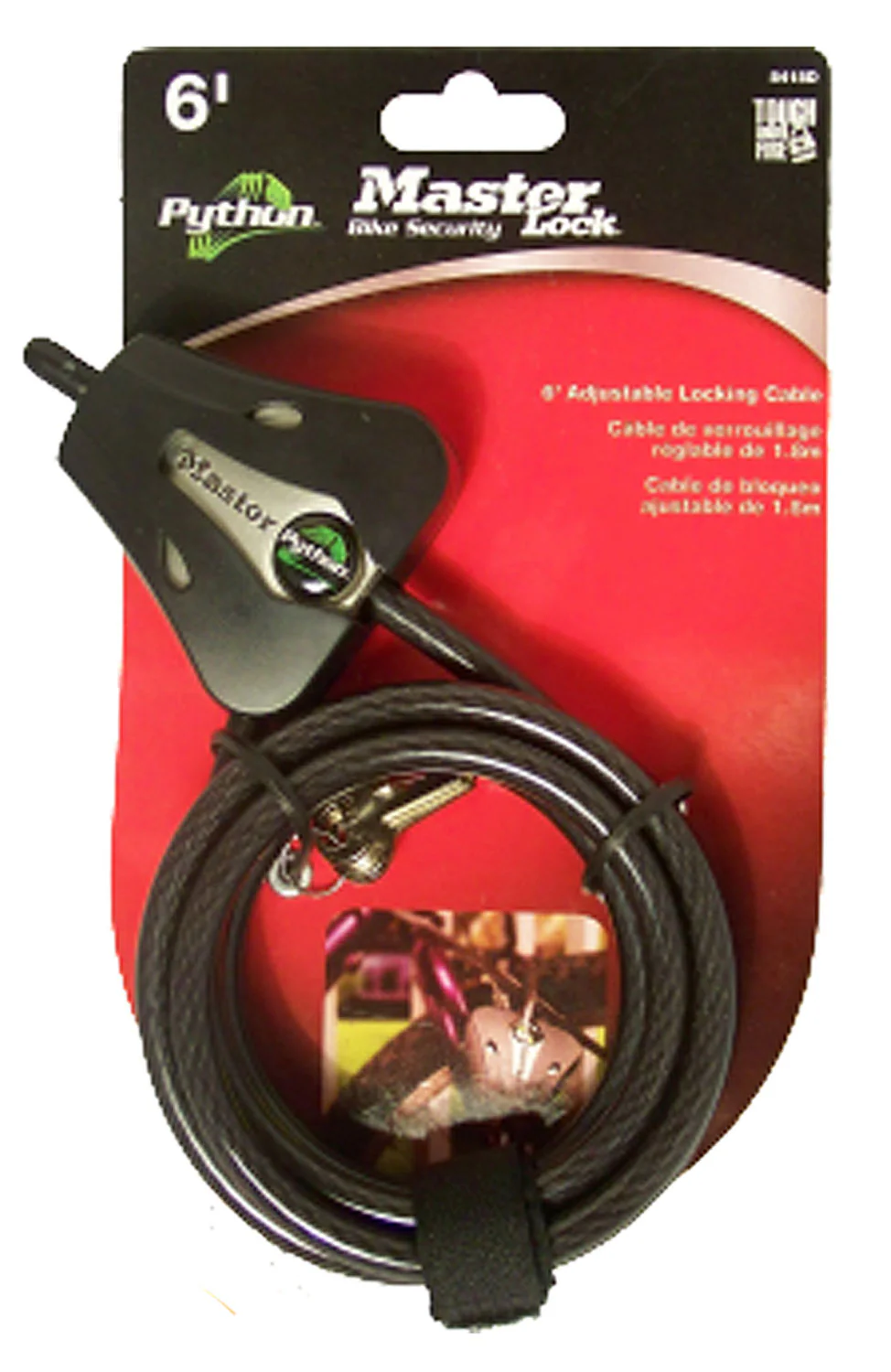 Covert Scouting Cameras 2168 Master Lock Python Security Cable Fits Covert Bear/Security Safes 6' Long Black