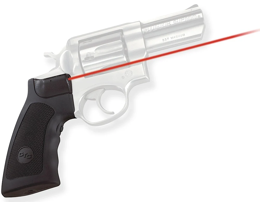 Crimson Trace 011790 Lasergrips  Fits Ruger Alaskan/GP100/Super Redhawk, Red Laser 633nM Wavelength 5mW Output, Black Polymer