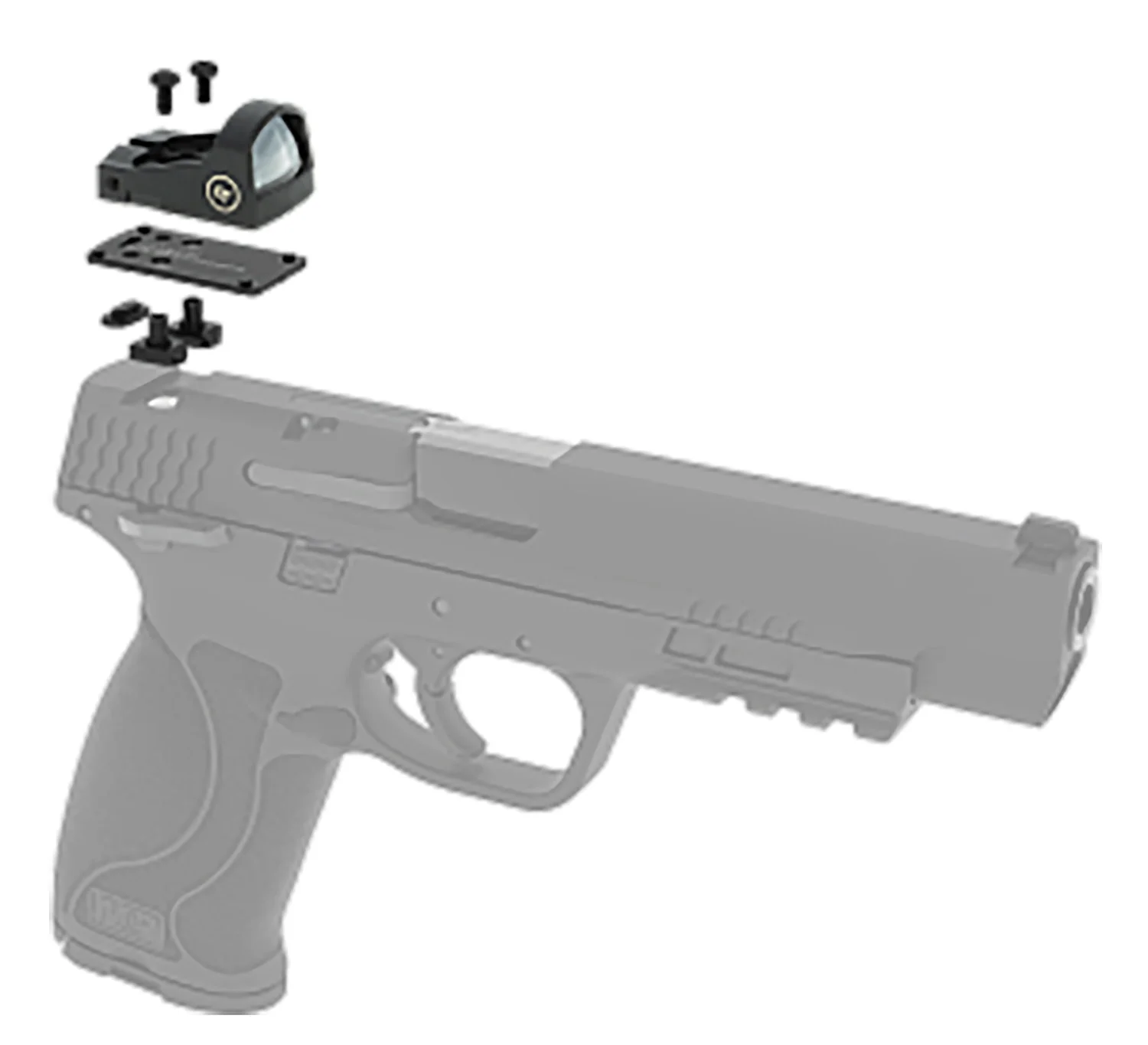 Crimson Trace 0130000201 CTS-1520 Combo Kit Limited Edition Matte Black 1x 3.25 MOA Red Dot Reticle,  Compatible w/Glock,  S&W M&P