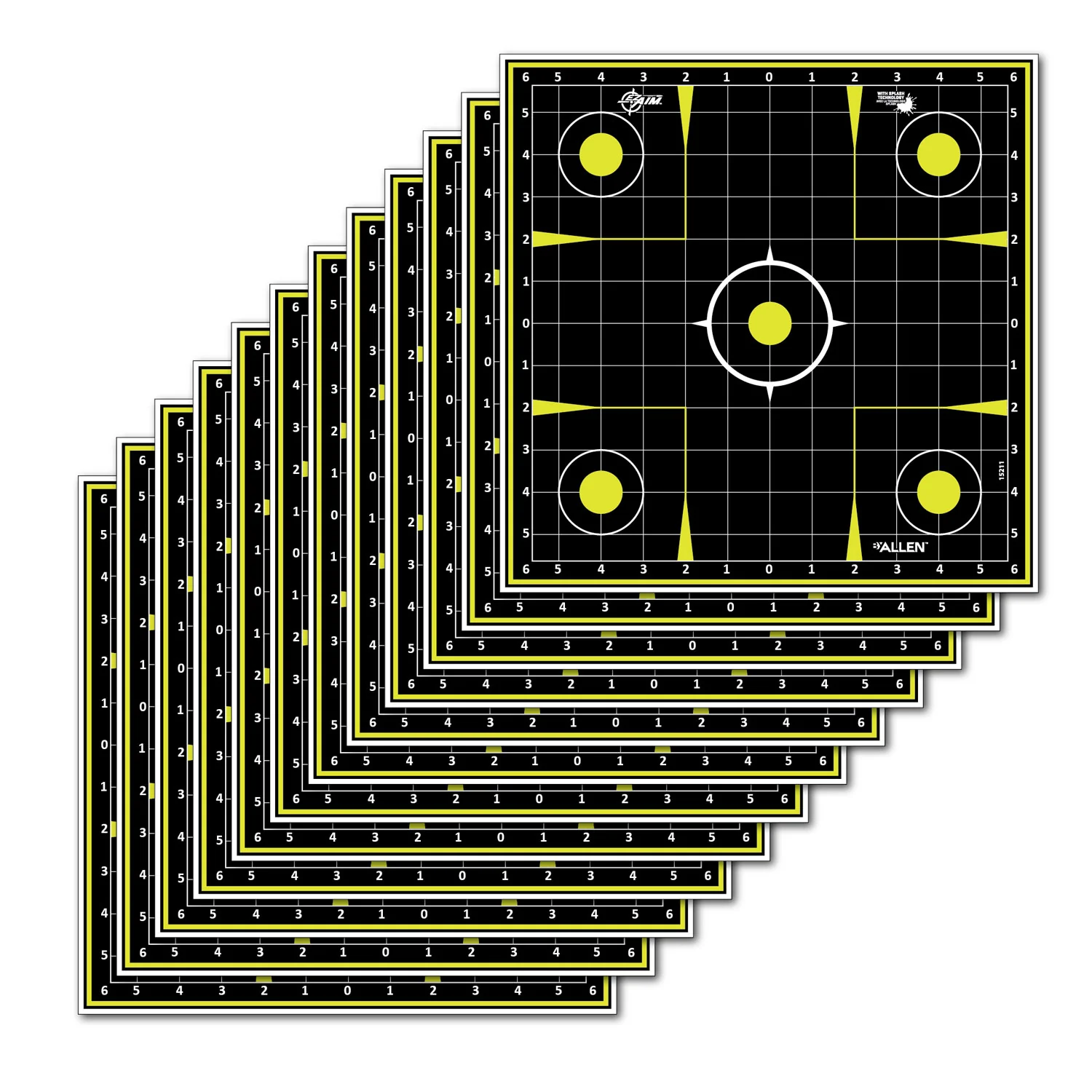 EZ-Aim 15211 Splash Reactive Sight - In - Grid Non-Adhesive 12 Pack