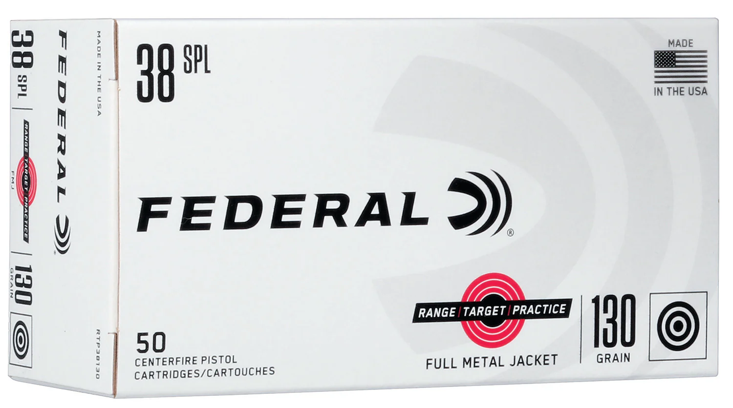Federal RTP38130 Range & Target 38Special 130gr Full Metal Jacket