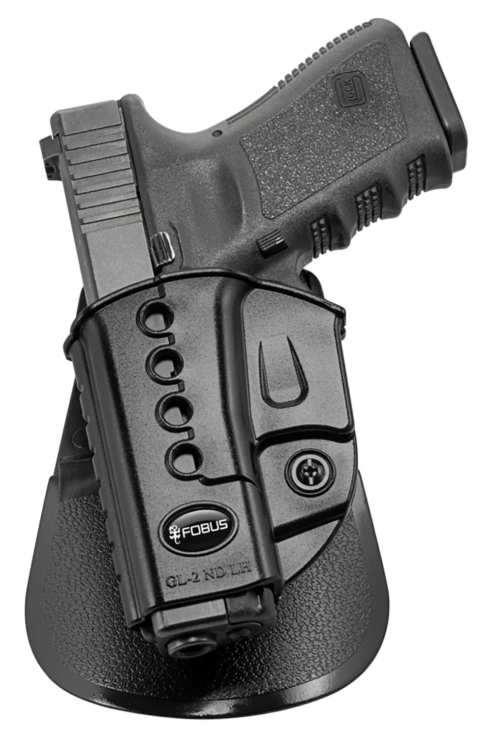 Fobus GL2E2LH Passive Retention Evolution OWB Black Polymer Paddle Compatible w/ Glock 17/19/19X/22/23/31/32/34/35/44/45 Left Hand