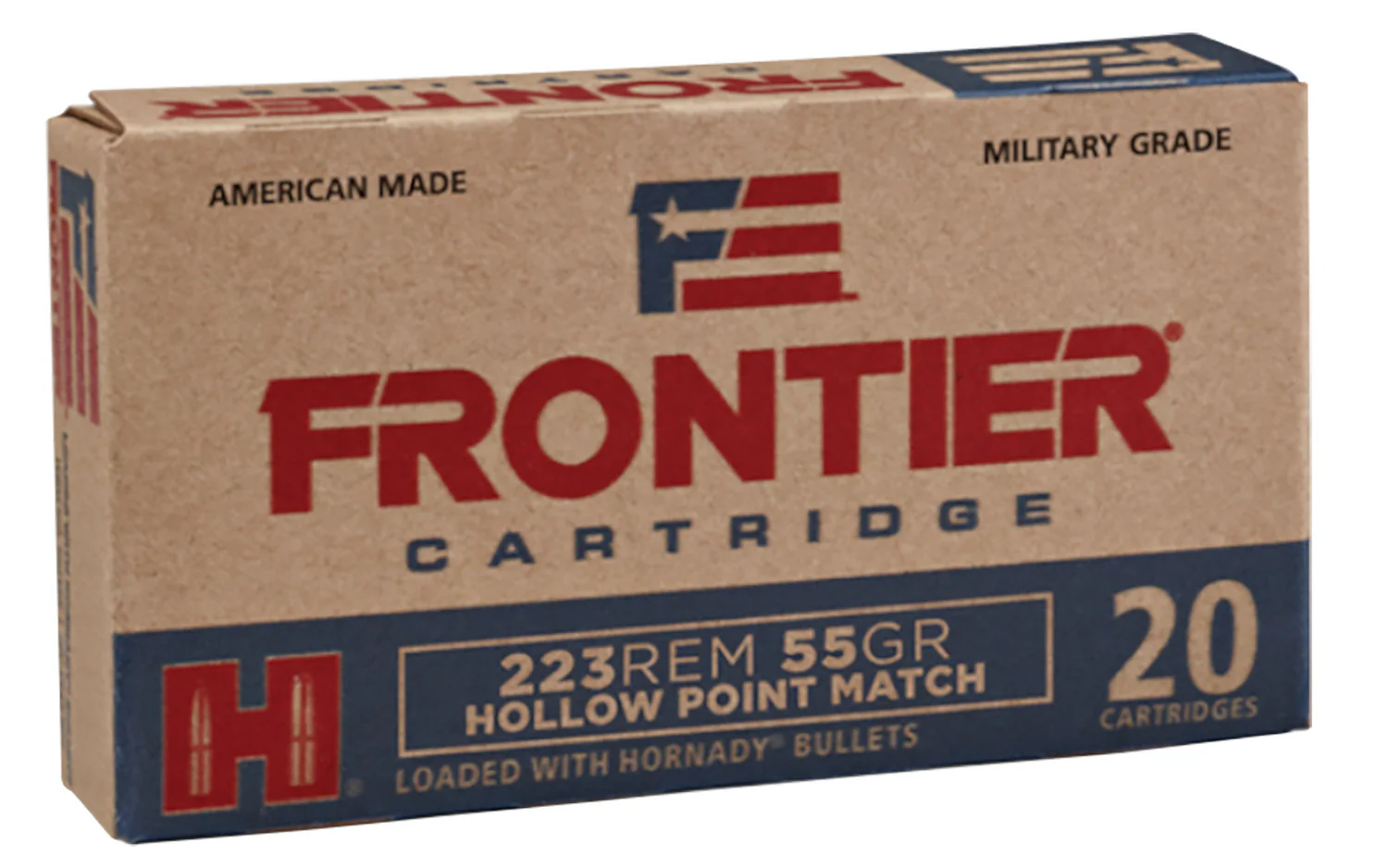 Frontier Cartridge FR140 Military Grade Centerfire Rifle 223Rem 55gr Hollow Point Match