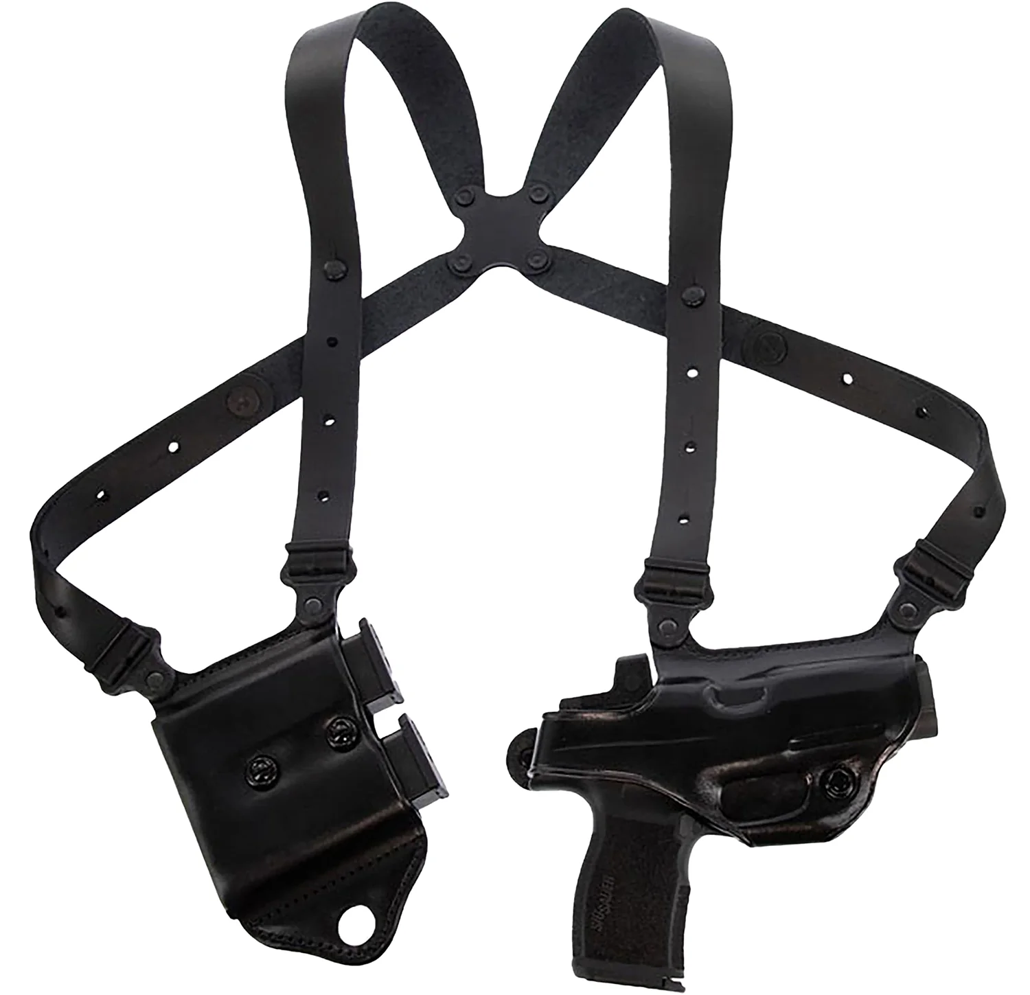 Galco MCII894RB Miami Classic II Shoulder System Shoulder Fits Chest Up To 56"/Sig P365 X Macro Black Steerhide  Right Hand