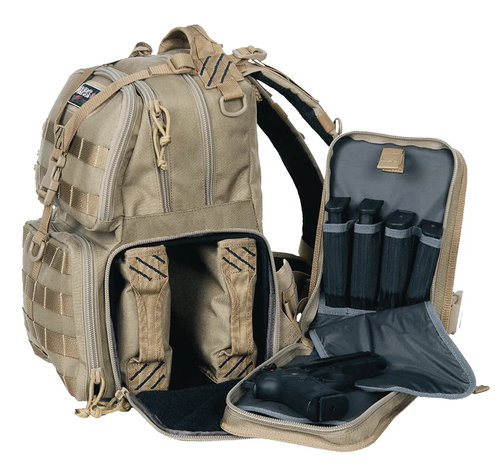 GPS Bags T1612BPT Tactical Range  Tan 1000D Nylon Teflon Coating 3 Handguns