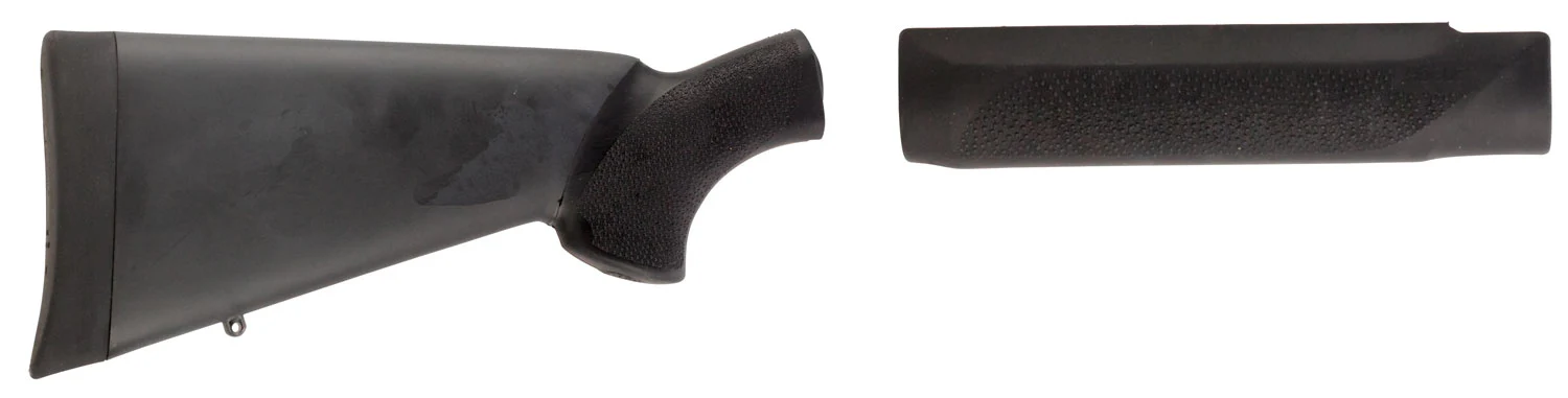 Hogue 05012 OverMolded Combo Kit Black Synthetic with Forend for Mossberg 500