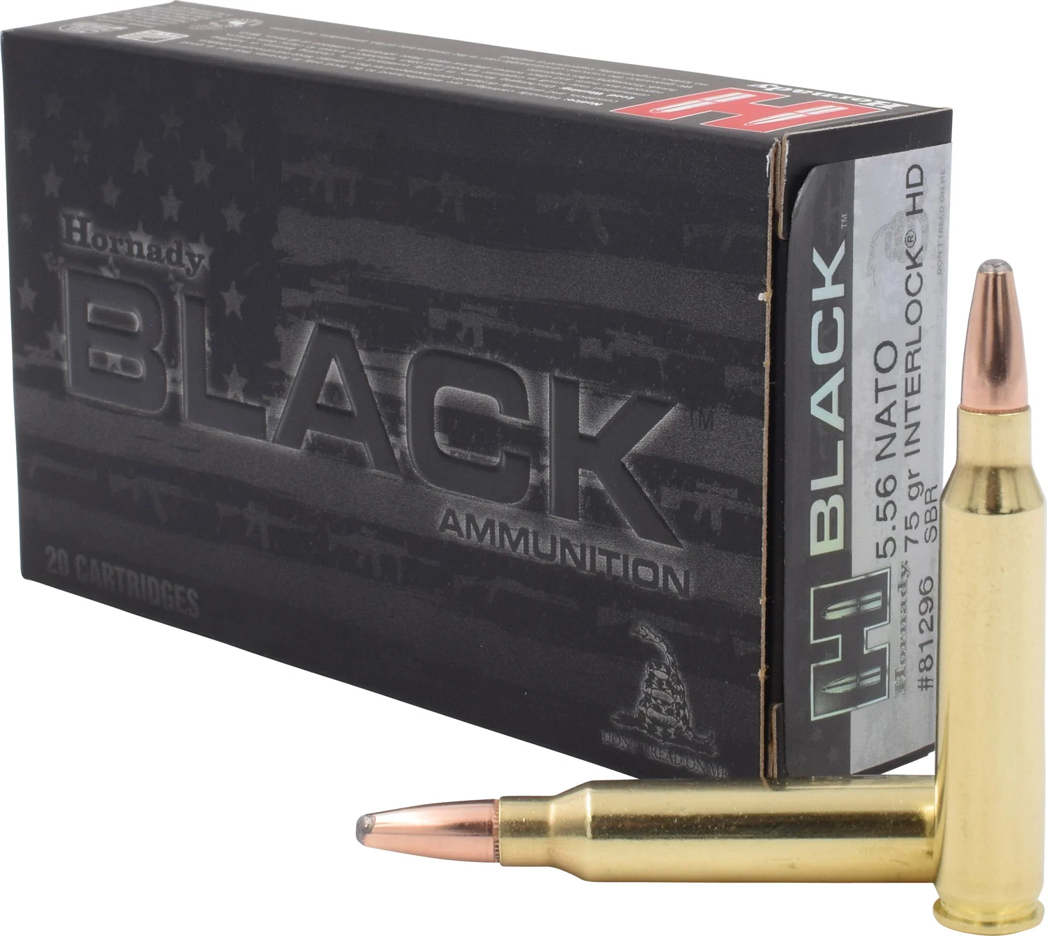 Hornady 81296 Black  5.56x45mmNATO 75gr InterLock Heavy Duty