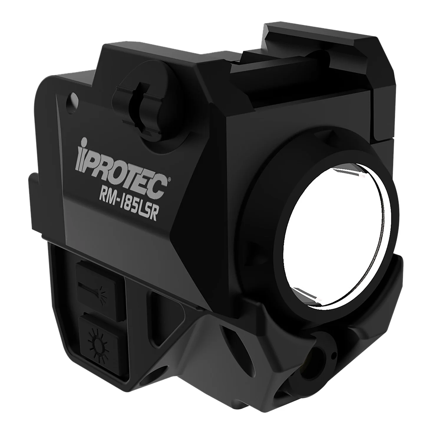 iProtec IPRSPS0003 RM185LSR Rail-Mount Firearm Light with Red Laser  Black 185 Lumen White Light