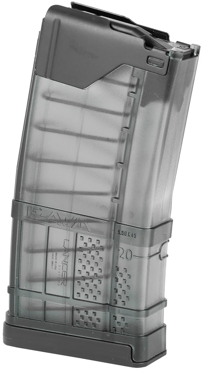 Lancer 999000232002 L5AWM  Smoke Detachable 20rd 223 Rem/300 Blackout/5.56x45mm NATO for AR-15