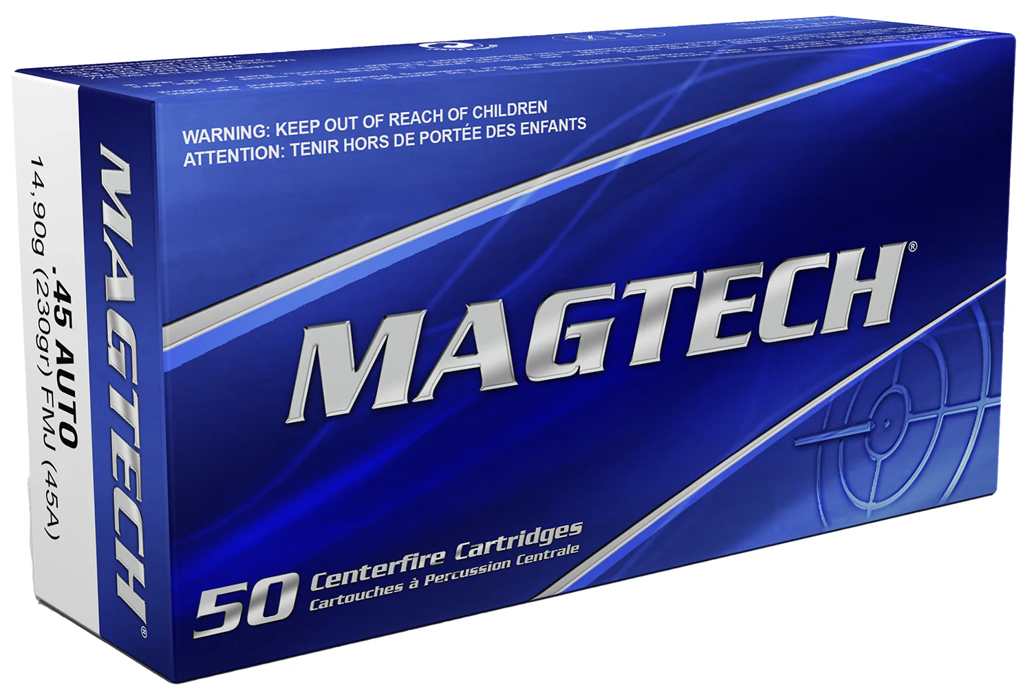 Magtech 45A Range/Training  45ACP 230gr Full Metal Jacket 50 Per Box/20 Case - Image 2