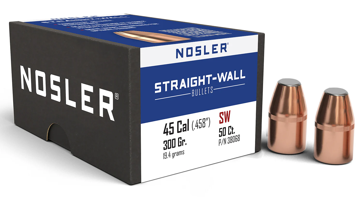 Nosler 38068 Straight Wall  458Cal 300gr Power Point 50CT