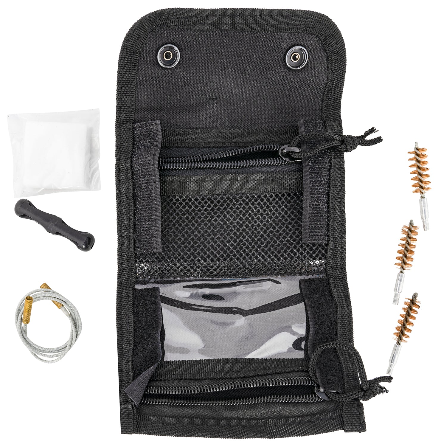 Remington Accessories 17459 Field Cable Cleaning Kit Multi-Caliber Pistol/Black Water Resistant Tri-Fold Nylon Case