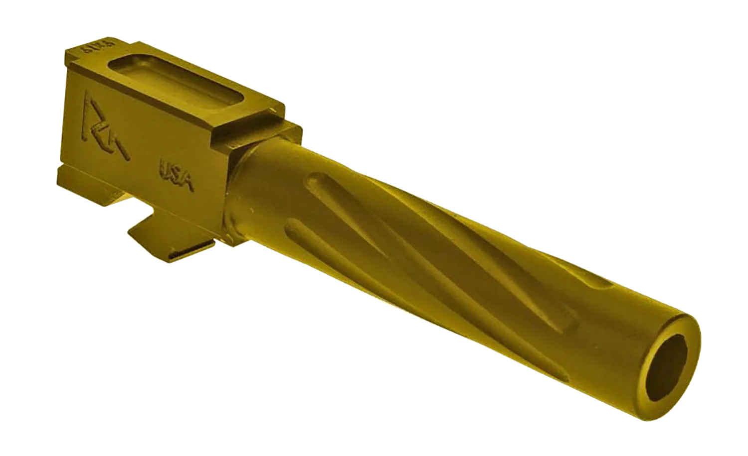 Rival Arms RA20G101E Precision Match Grade 9mm Luger Compatible w/Glock 17 Gen3-4, 4.49" Fluted Gold PVD Stainless Steel