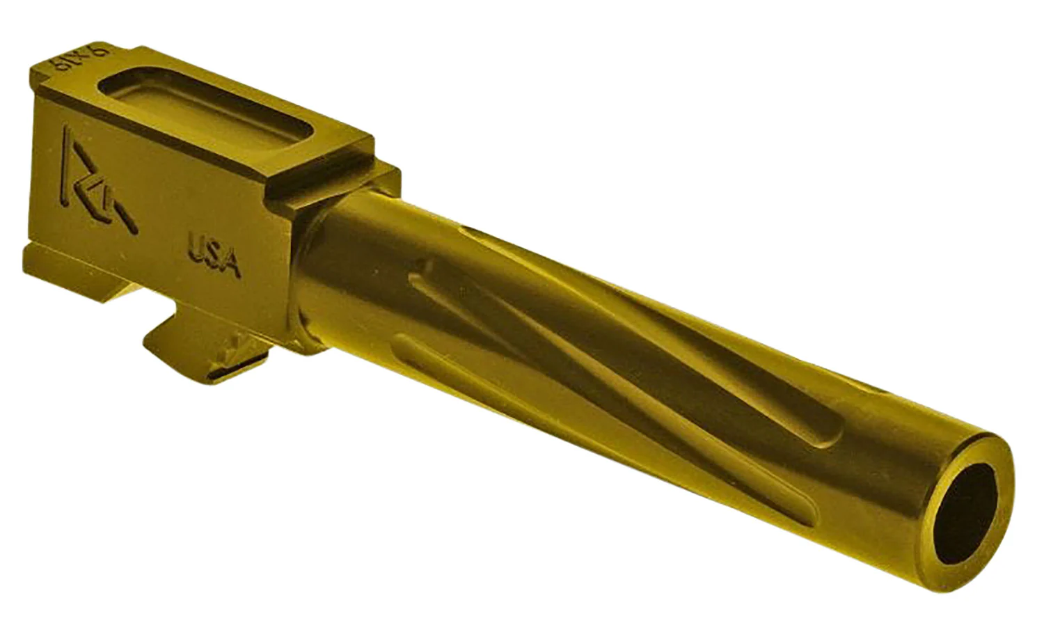 Rival Arms RA20G203E Precision V1 Match Grade 9mm Luger Compatible w/Glock 19 Gen5, 4.02" Fluted Gold PVD Stainless Steel