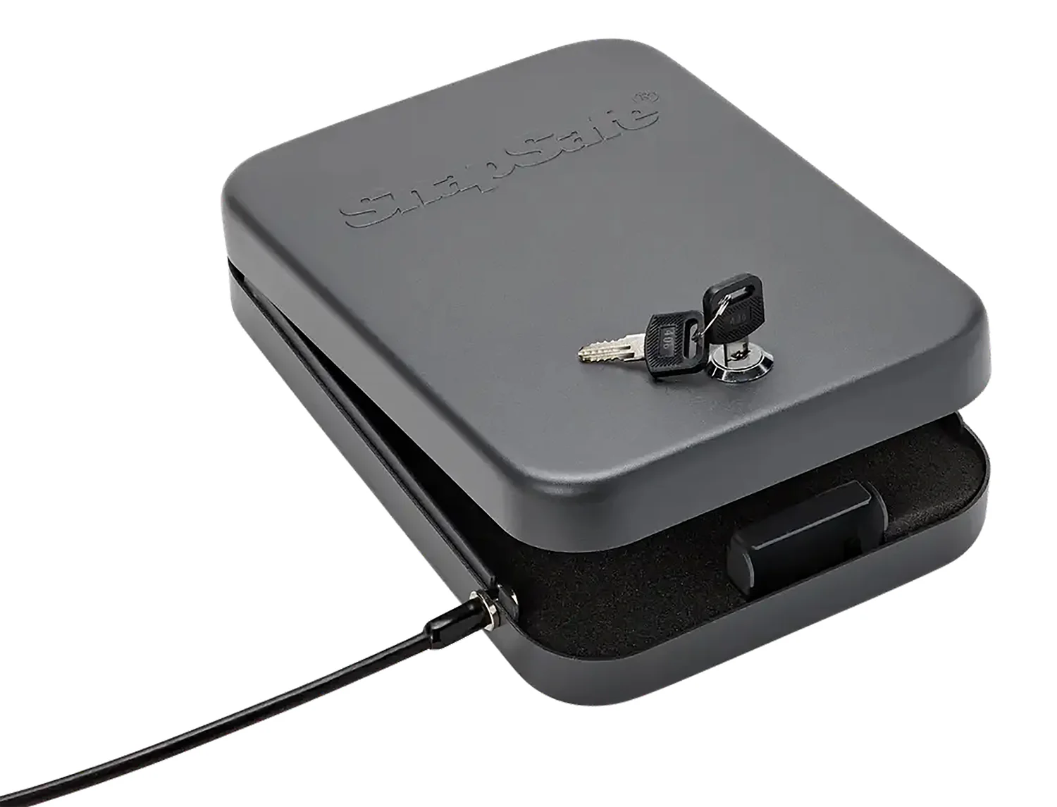 SnapSafe 75210 Lock Box  XL Key Entry Black Steel Holds 1 Handgun 10" W x 7" H x 2" D
