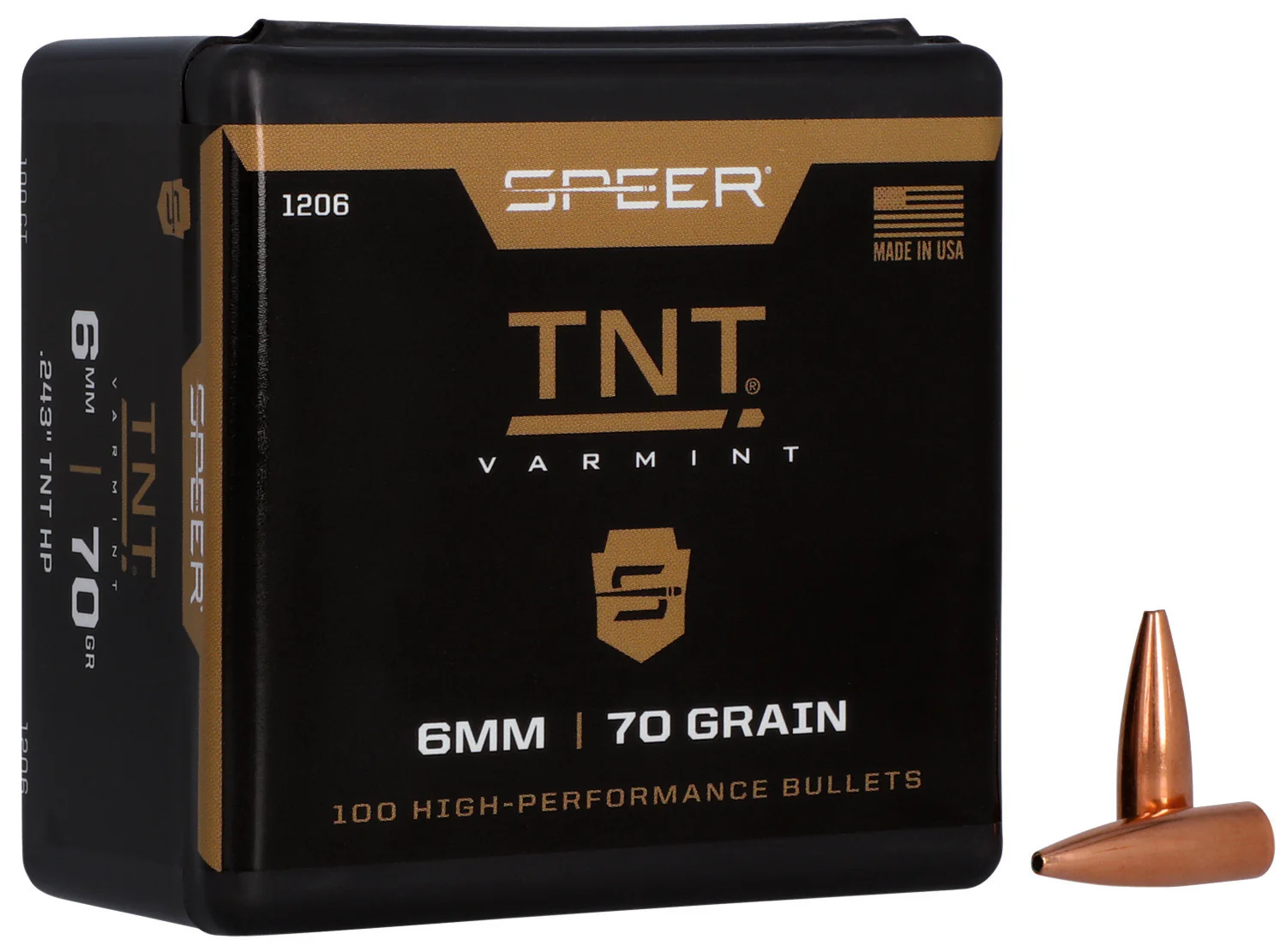 Speer 1206 TNT  6mm 70gr Jacketed Hollow Point 100 Per Box/5 Case