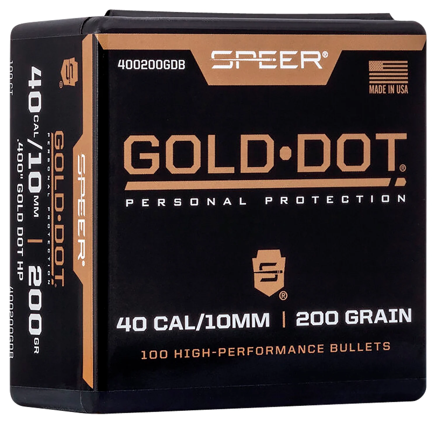 Speer 400200DGB Gold Dot  10mmAuto 200gr Hollow Point 100 Per Box/5 Case