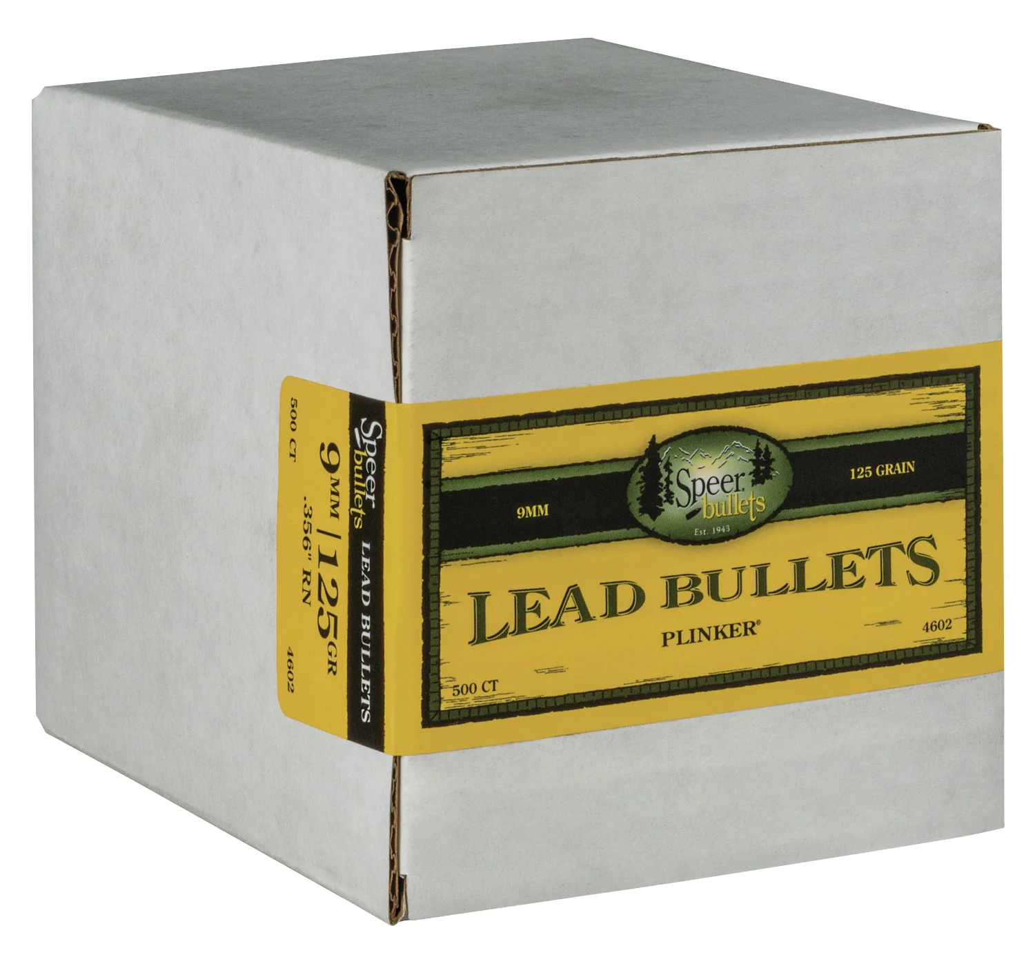 Speer 4602 Handgun  9mm 125gr Lead Round Nose 500 Per Box/1 Case