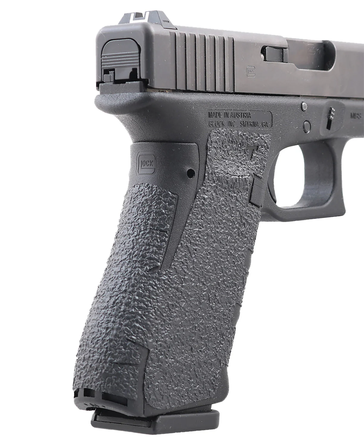 Talon Grips 114R Adhesive Grip  Compatible w/Glock 17/22/24/31/34/35/37 Gen4 w/Medium Backstrap, Black Textured Rubber