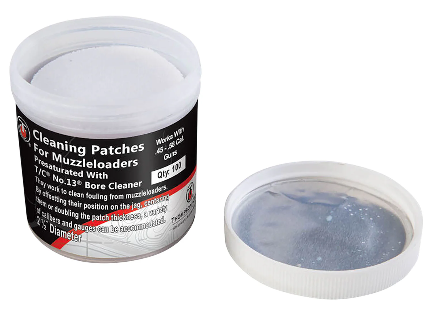 Thompson Center Arms, LLC 9036R Cleaning Patches  Muzzleloader 2.50" Cotton 100Ct