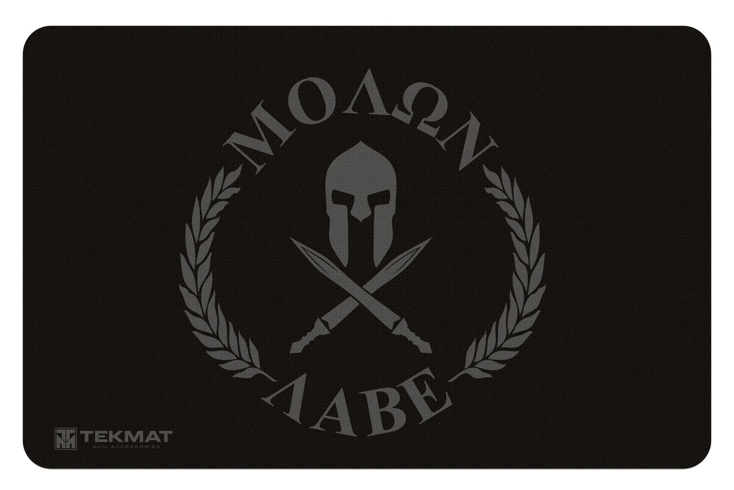 TekMat TEKR17MOLONLABE Molon Labe Cleaning Mat Black/Gray Rubber 11"x17" Molon Labe Spartan