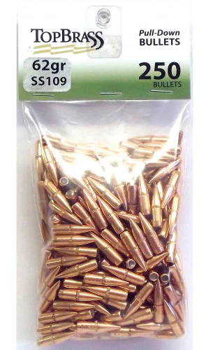 Top Brass JB01200PD250 Pull-Down  223Rem 62gr Full Metal Jacket Boat Tail 250/Bag