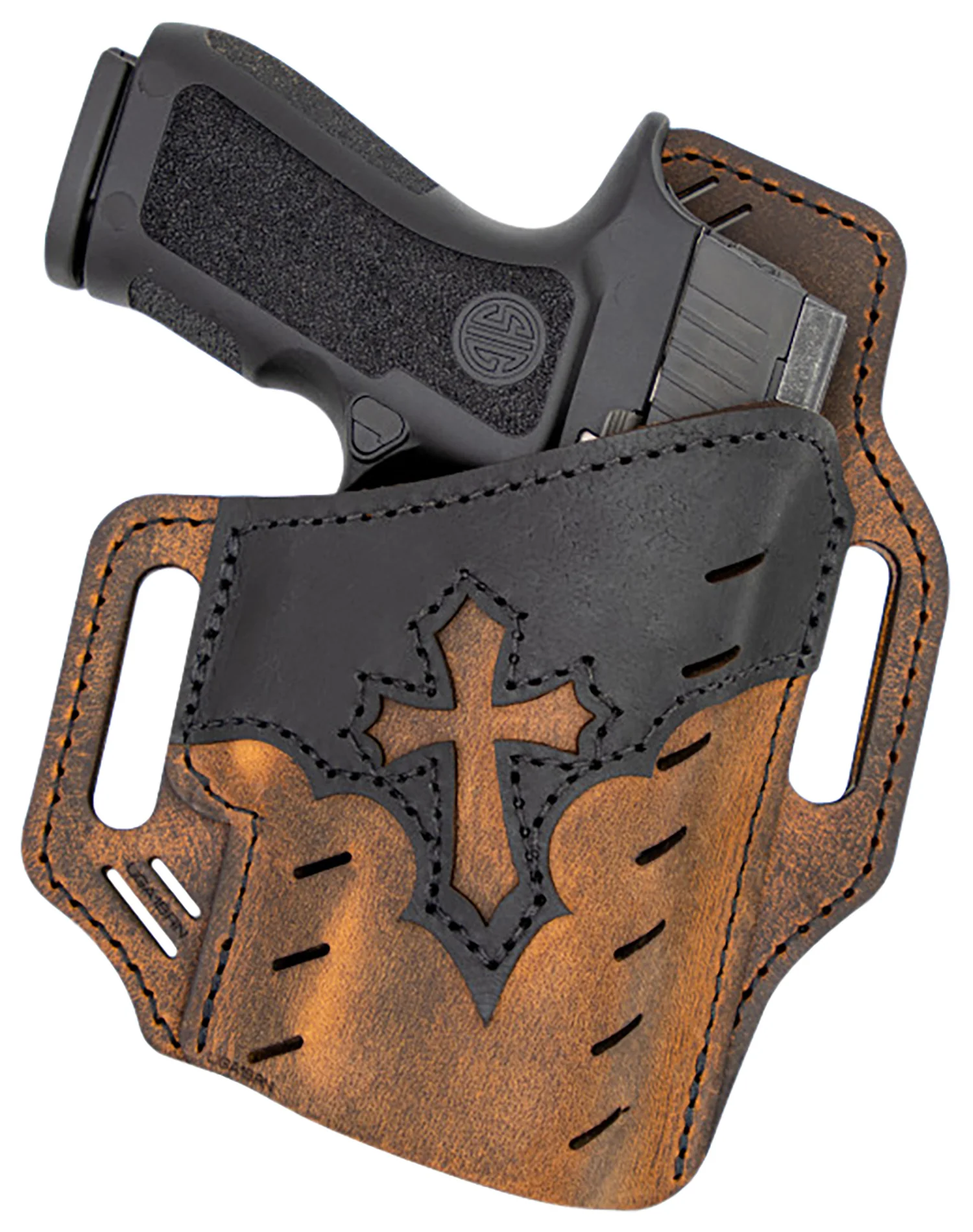Versacarry UGA2BRN Guardian Arc Angel Edition OWB Size 02 Black/Brown Leather Belt Slide Right Hand