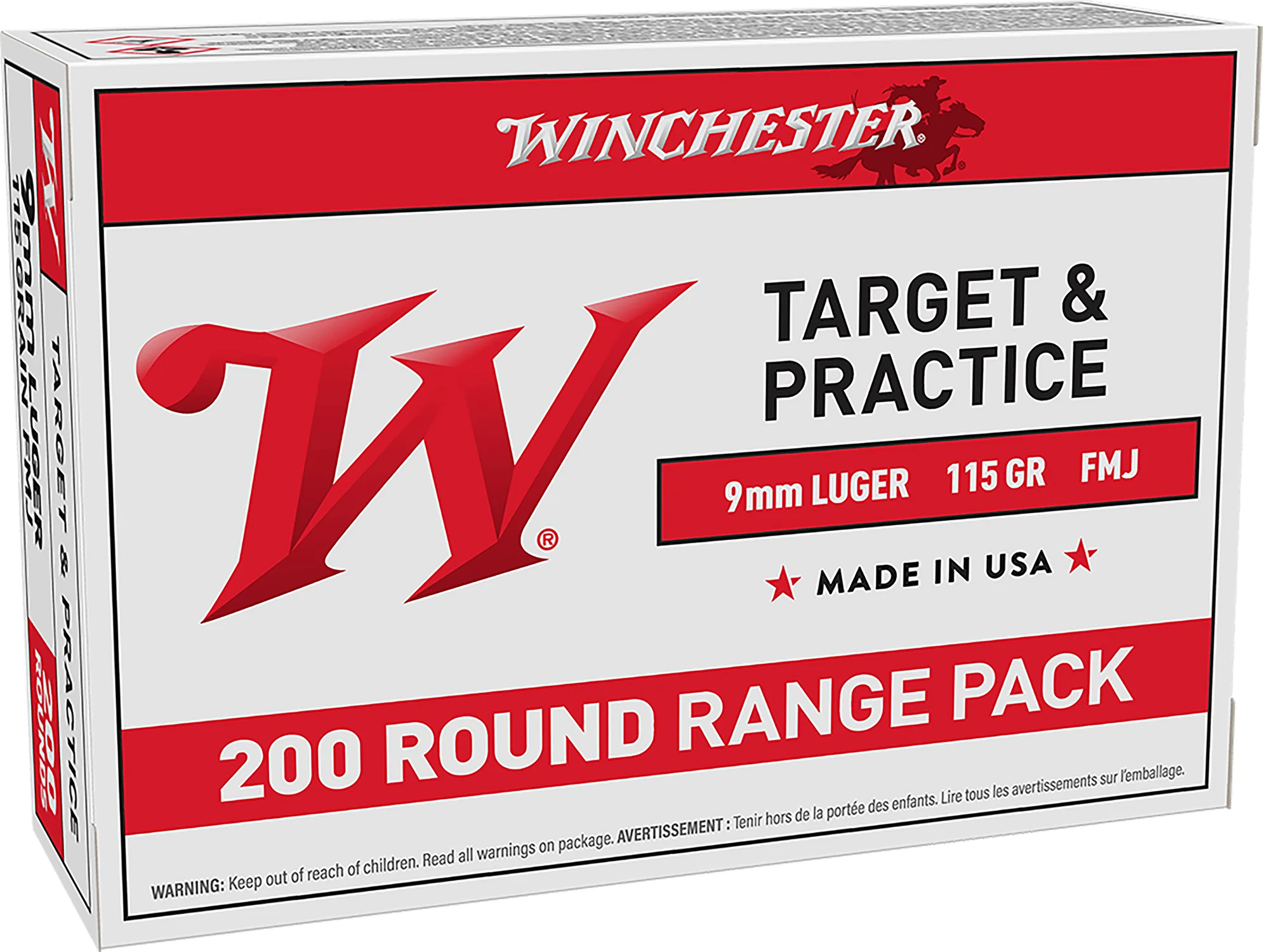 Winchester Ammo USA9W USA  9mmLuger 115gr Full Metal Jacket